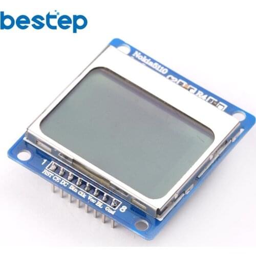 Blue 84X48 Nokia 5110 LCD Module with Blue Backlight with Adapter PCB LCD5110 for Arduino
