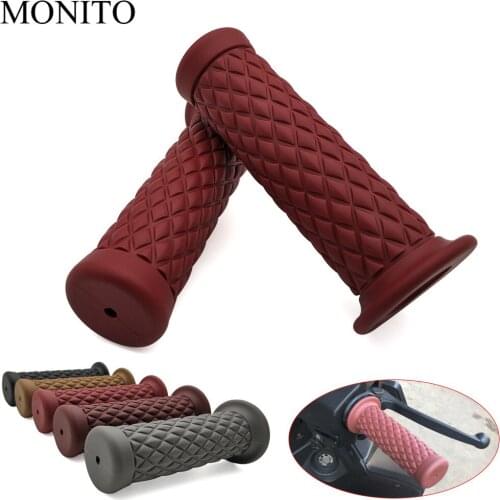 Hot 7/8" 22MM Vintage rubber Cafe Racer handlebar Motorcycle handle grips For yamaha xt 600 mt10 mt 09 tracer suzuki drz/ltz 400