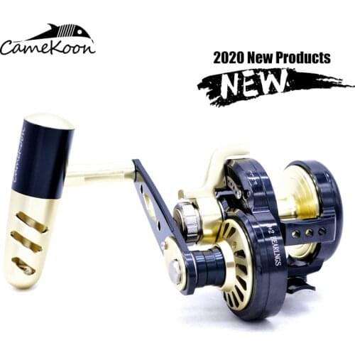 CAMEKOON slow jigging fishing reel overhead reel left right handle 32kgs drag power CNC saltwater trolling big game fishing reel