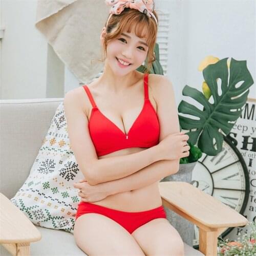 2019 Romantic Temptation Bra Set Women Fashion Solid Color Underwear Set Push Up Bra and Panties Set