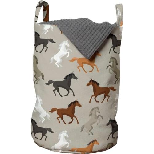 Horse Pattern Laundry Basket Animals Galloping Stallions Organizer for Clothes Underwear Socks Toys Wash Bag & Home Storage