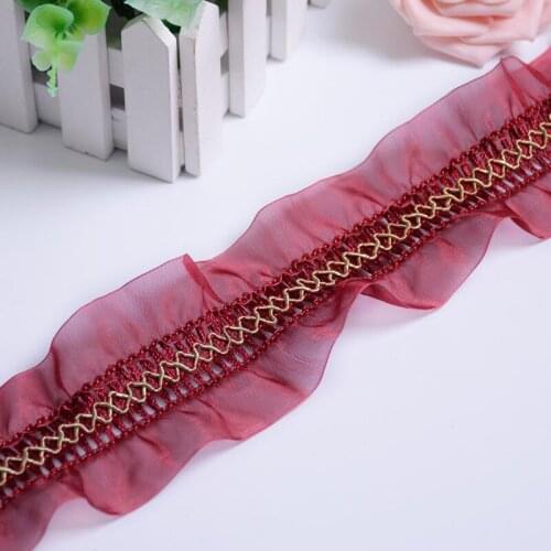 11Yards Chiffon Lace Trim Lace Accessories DIY Gauze Ruffle Lace Fabric For Hair Jewelry Clothing Dress Decoration