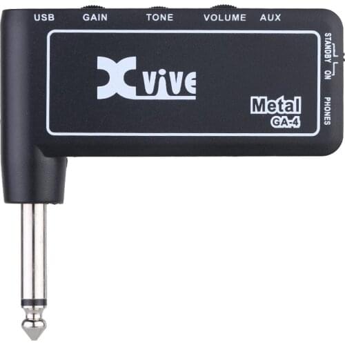 Xvive GA4 Metal Guitar Amp Plug Headphone Amp Mini Portable Rechargeable Electric Guitar Plug Amp Amplifier metal sound