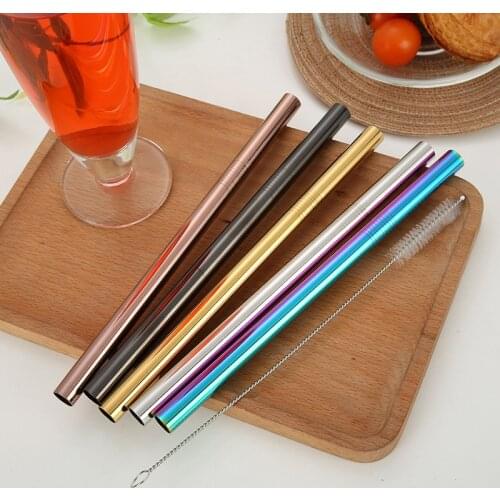 1pcs Reusable Drinking Straw High Quality 304 Stainless Steel Metal Straw with Cleaner Brush For Mugs 20/30oz