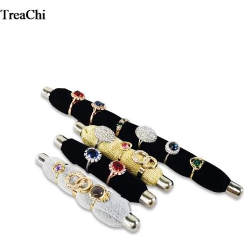 Fashion Mini Sponge Stick Ring Jewelry Display Storage Holder Portable Velvet Ring Bar Organizer Ring Jewelry Exhibition Stand