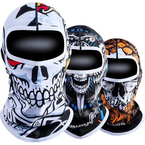 Motorcycle Balaclava Summer Ice Silk Face Mask Moto Breathable Headwear Quick Drying Face Masks Neck Lycra Fleece Skull Mask