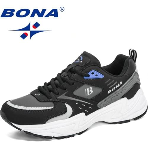 BONA 2020 New Designers Action Leather Fashion Men Sneakers Shoes Brand Outdoor Walking Leisure Footwear Man Casual Shoes Comfy
