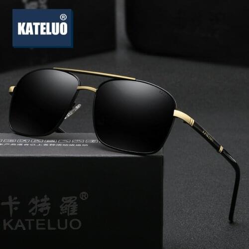 KATELUO 2020 Fashion Men Sunglasses Square Male Driving Sun Glasses Polarized UV400 Lens Glasses for Men 6602