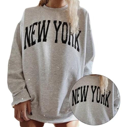 2020 New Hot style Sweatshirt New York Ladies Print Hooded Letter Sweatshirt Autumn Top