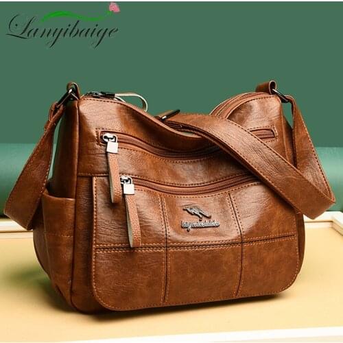 2021 New PU Leather Handbag Ladies Soft Shoulder Bags Fashion Casual Messenger Bag Large Capacity Soft Leather Shoulder Bag