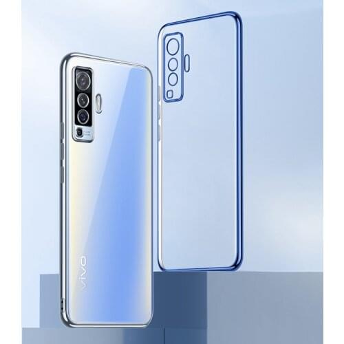 New Plating Phone Case for VIVO X50 X51 X21 X23 X27 X30 Pro Plus Plating Silicone Coque VIVOX50 X50Pro 5G Thin Clear Cover Funda