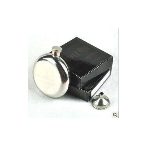 Whole Sale 100pcs/lot Portable small flagon 5oz gloss stainless steel flagon stainless portable 5 oz stainless 107G