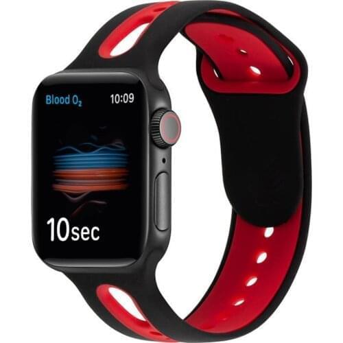 Hole strap For Apple Watch band 44mm 40mm iwatch band 42mm 38mm watchband slicone correa bracelet apple watch serie 6 se 5 4 3