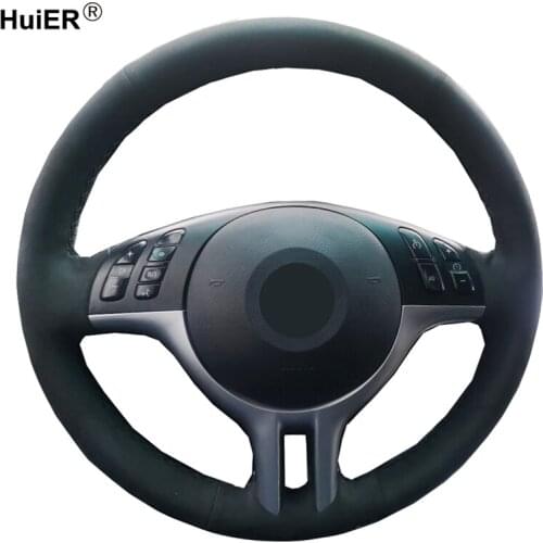 Hand Sewing Car Steering Wheel Cover Wrap Volant Braid Suede For BMW E46 318i 325i 330ci E39 X5 E53 Z3 E36/7 E36/8 Funda Volante
