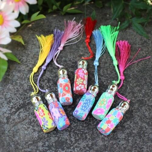 20pcs 50pcs 6ml Roll On Perfume Bottles Polymer Clay Glass Bottle Refillable Essential Oil Vials with Metal Roller Ball