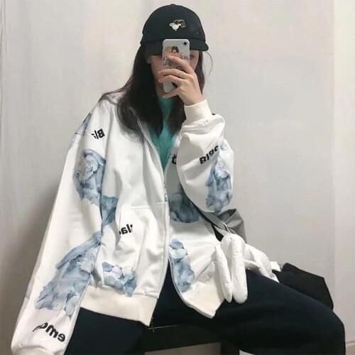 BF Style Loose Women Sweatshirt 2021 New Spring Autumn Hooded Outerwear Jackets Long Sleeve Female Cardigans Lazy Coat M-XXL