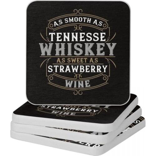 As Smooth As Tennessee Whiskey Diatomaceous Earth Square Round Coaster Eco-friendly Cup Bonsai Mat Soap Pad 10x10cm