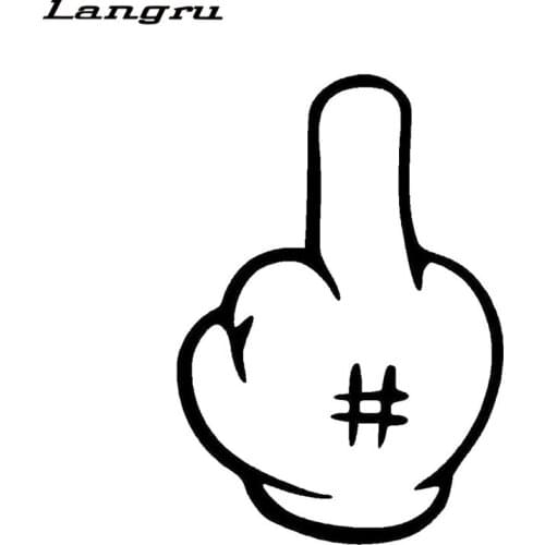 Langru Middle Finger Unique Fun Vinyl Graphic Decal Car Window Sticker Car Accessories Jdm