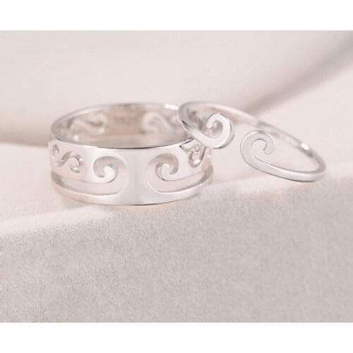 Going Viral 2 In 1 Stainless Steel Hollow Lover Couple Rings Magic Spell 36pairs/lot