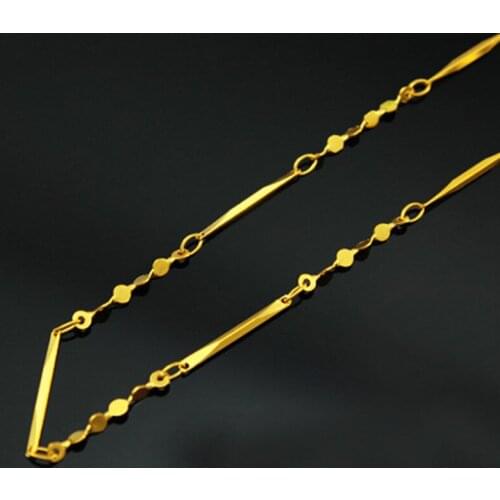 24k Gold Plated Necklace for Women Twisting Flower Chain for Wedding Fashion Jewelry Chain Vietnam Sand Gold Necklace Collares