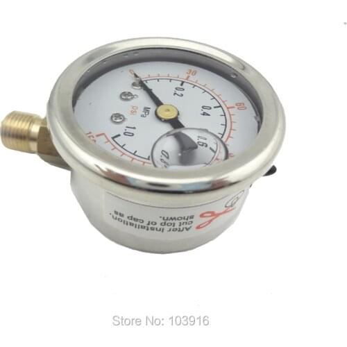 1 pcs BSP 1/8" Radial connection Pressure gauge 140 PSI 10 Bar brass bar