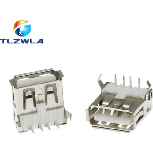 10pcs/lot USB 2.0 4Pin A Type Female Socket Connector G54 2 feet 90 degree Data Transmission Charging