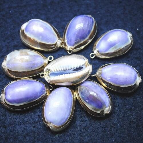 12pcs nature purple shell pendants mother of pearl pendants for simple women jewelry making findings size 15x25mm wholesale pric