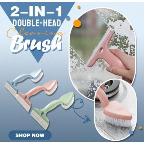 2-in-1 Multipurpose Window Groove Cleaning Brush Keyboard Nook and Cranny Dust Small Shovel / Window Track Cleaning Brushes