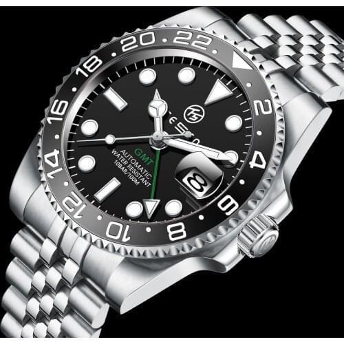 TESEN 2021Role Watch Men Luxury Brand Steel Automatic Mechanical Watch Men Business Chronograph Watch Sports 50M Waterproof