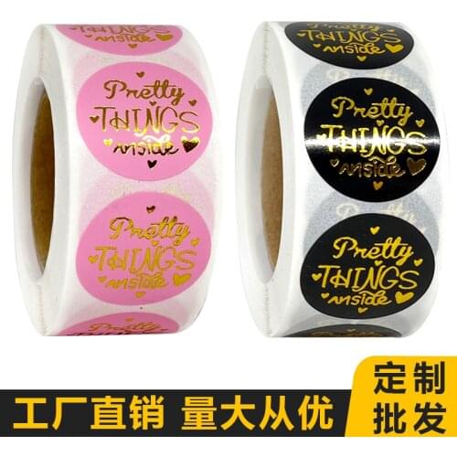 500pcs Gold Thank you stickers for Business Packaging Seal Labels Cute Stickers Pink Pretty Things Inside Stickers Round Paper