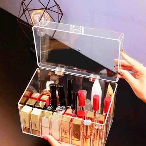 Acrylic Storage Box Lip Glaze Lipstick Display Boxes Desktop Comestic Organizer Transparent Storage Case Stand Lipstick Box