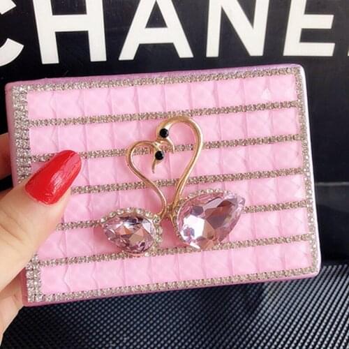 Diamond Swan Personalized Driving License Leather Case Womens Cute Driving License Document Pack Drivers License Two-in-one