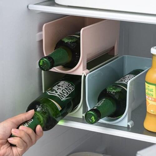 Household refrigerator can storage rack, wine can be superimposed to organize storage racks, kitchen beer Red wine racks