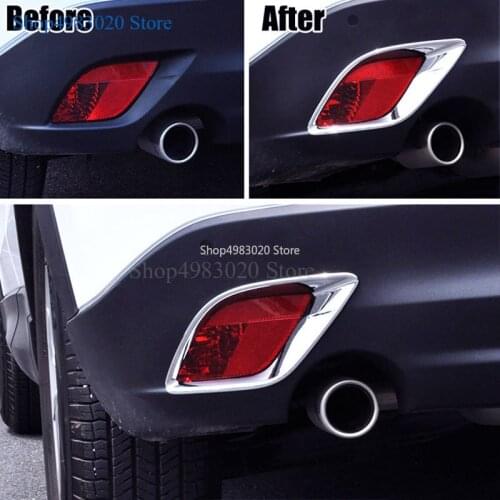 For Mazda Cx-5 Cx5 2012 2013 2014 2015 2016 Chrome Rear Bumper Reflector Fog Light Lamp Cover Trim Molding Garnish Frame Bezel