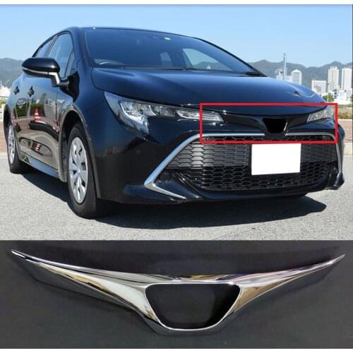 For Toyota Corolla Auris Sport Hatchback 2019 ABS Chrome Car Front Grill Net Trim Sticker Decoration Modification