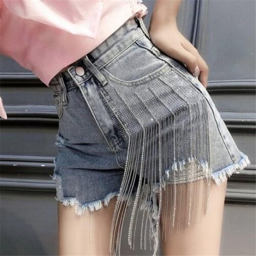 New 2020 Summer High Waist Denim Shorts Women Casual Loose Ladies Fashion fringed Wide Leg Short Jeans Female ripped shorts