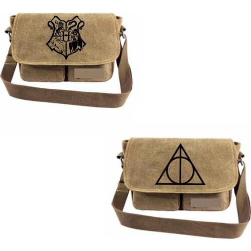 HarrIed Canvas Halloween Diagonal Backpack Hogwartss Potter Shoulder Bag Small Satchel Christmas Gifts for Children