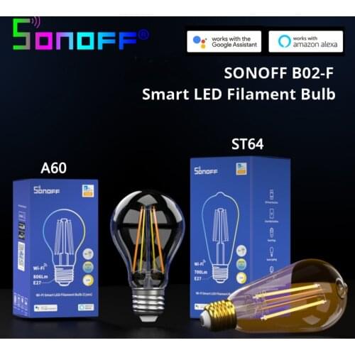 SONOFF Filament Bulb WiFi Smart LED Lights Support Alexa Google Home Voice Control eWeLink Remote Timing Lamp B02-F A60/ST64