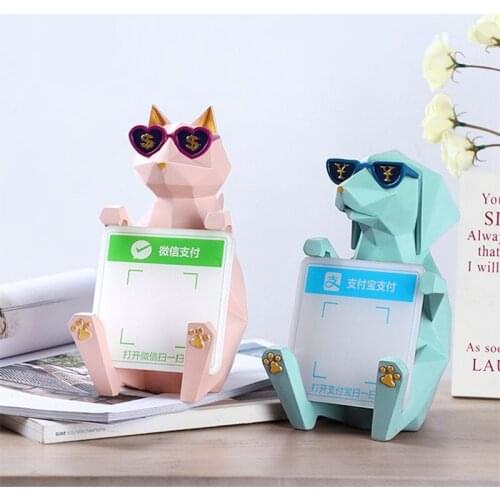 PIGGY BANK DOG HOME RESIN CRAFT ORNAMENTS FORTUNE CAT MONEY BOX QR CODE PIGGY BANK COIN BANK CHECKOUT DISPLAY DECORATIONS R2586