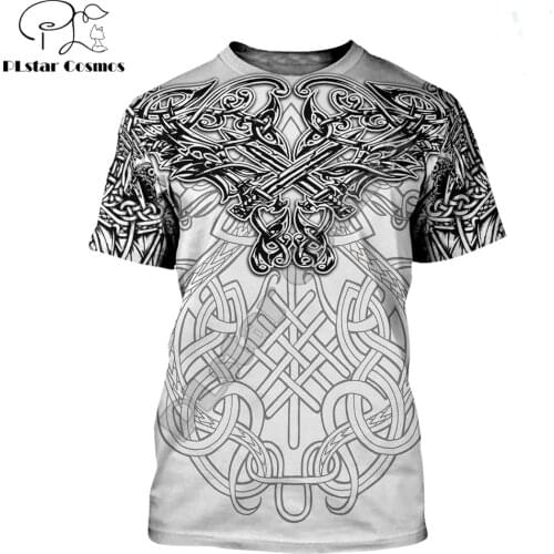 Beautiful Vikings Fenrir Tattoo 3D Printed Men t shirt Harajuku Short sleeve Tshirt summer street Unisex tshirt tops DX-5