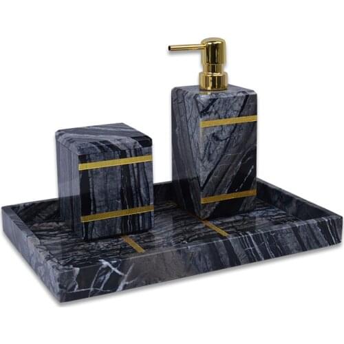 Bathroom Accessories Set Marbles Bath Toiletries Soap Dispenser/Dish Toothbrush Holder/Rack Gargle Cup Tissue Box Wedding Gifts