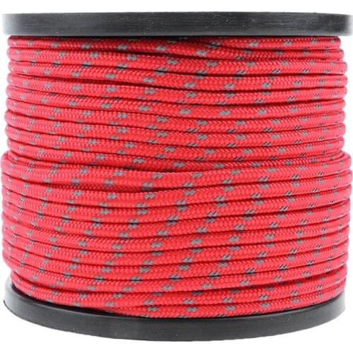 Outdoor Reflective Camping Canopy Cord Paracord Tent Reel Roll Guy Rope Line Fluorescent Reflective Guy Rope Multipurpose Tool