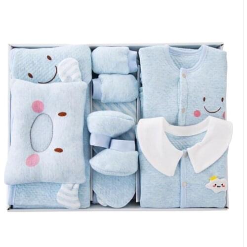 18 Piece Newborn clothing Onesies New baby suit Infant shirt set bebe trousers cotton Smiley outfit Christmas gift