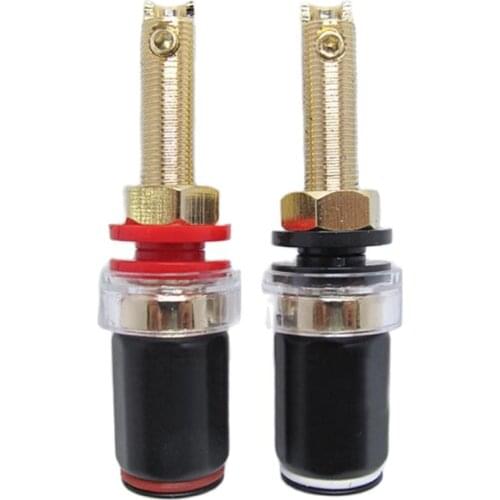 A pair Banana connector Gold-plated solder-free banana plug sockets copper terminals New