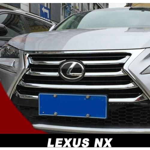 Car Front Grill Chrome Decoration Head Bumper Styling for Lexus Nx 2015 2016 2017 2018 2019 2020 2021 Nx200 Nx200t Nx300h Auto