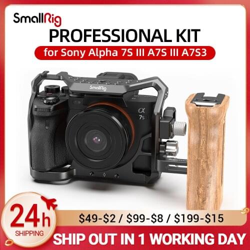 SmallRig A7S3 A7siii Professional Kit For SONY Alpha 7S III Camera With Wooden Handle & Cold Shoe Mount 3008