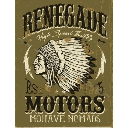 Renegade Motors Old Garage Metal Tin Sign Poster Home Decoration Coffee Bar Decor