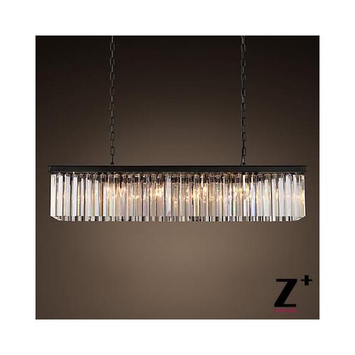 Replica item industrial length 80cm CLEAR GLASS PRISM RECTANGULAR CHANDELIER vintage k9 lustre crystal free shipping