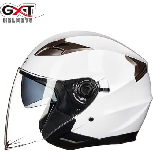 GXT Motorcycle Helmet Half Face ABS Dual Lens Visors Helmet Electric Bicycle Helmet Men Women Summer Scooter Motorbike Helmet