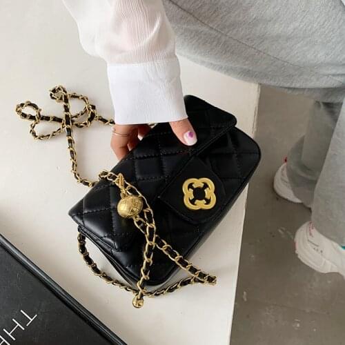 Texture Bag Womens Bag 2021New Trendy Fashion Luxury Chain Messenger Bag Simple One-shoulder Embroidery Thread Small Square Bag